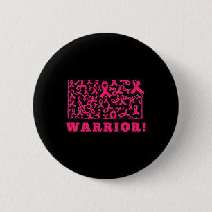 Pink Ribbon State Kansas Ks Breast Cancer Fight Su 6 Cm Round Badge