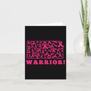 Pink Ribbon State Kansas Ks Breast Cancer Fight Su Card