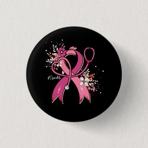 Pink Ribbon Stethoscope Nurse Life Breast Cancer A 3 Cm Round Badge