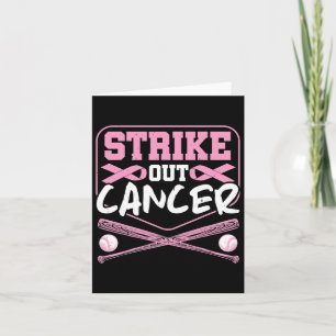 Pink Ribbon Strike Out Cancer Bysebyll Card