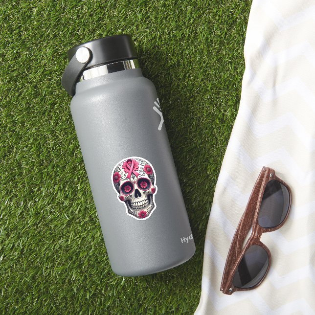Pink Ribbon Sugar Skull Calavera Breast Cancer Awa (HydroFlask Insitu)