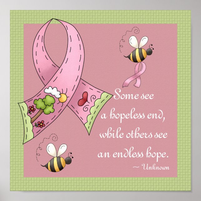 Pink Ribbon Sunny Hopeful Day Custom Print (Front)