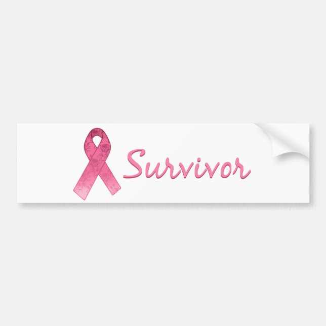 Pink Ribbon Survivor Bumper Sticker (Front)
