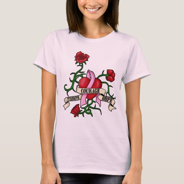 Pink Ribbon Tattoo Shirt (Front)