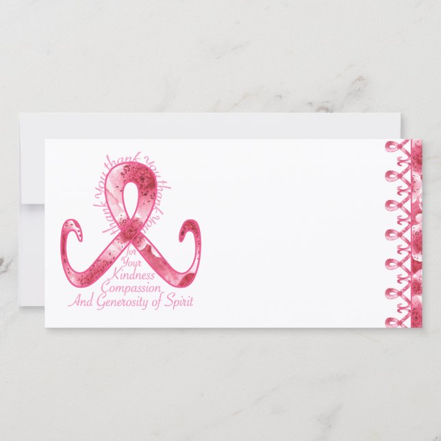 Pink Ribbon Thank You Card (Front)