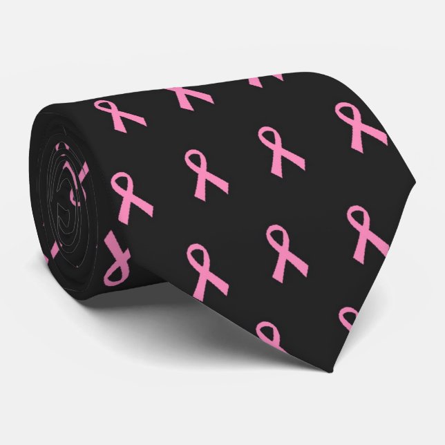 Pink ribbon tie (Rolled)