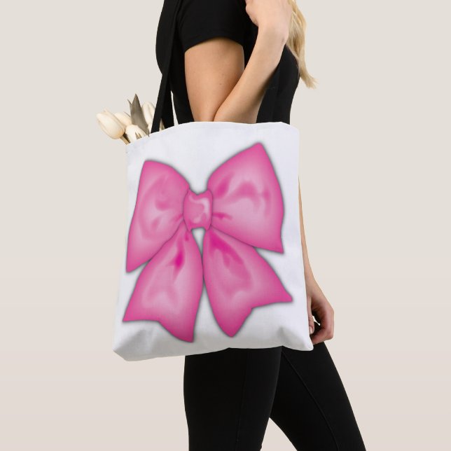 Pink Ribbon Tote Bag (Close Up)