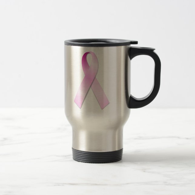 Pink Ribbon Travel Mug (Right)