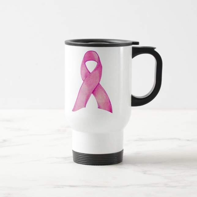 Pink Ribbon Travel Mug (Right)