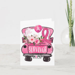 Pink Ribbon Truck Hope Awareness Breast Cancer Sur Card