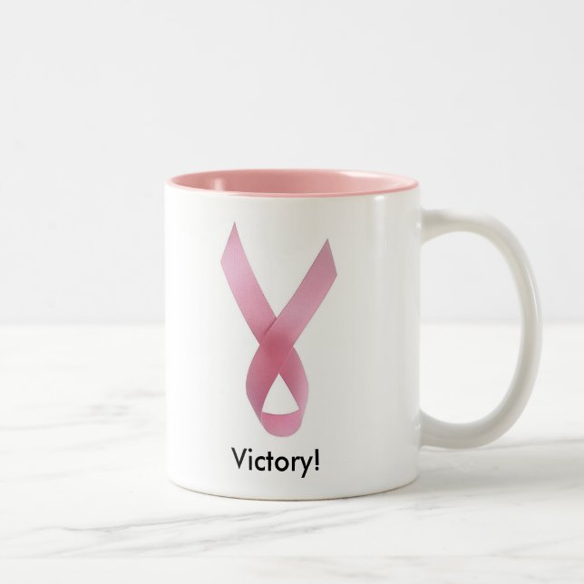 Pink Ribbon Two-Tone Coffee Mug (Right)