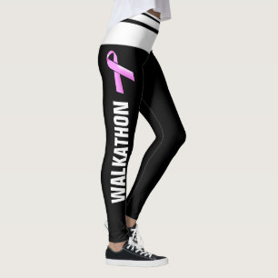 Pink ribbon walkathon Breast cancer awareness Leggings