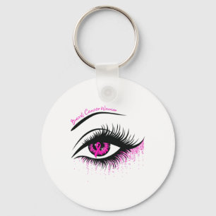 Pink Ribbon Warrior Breast Cancer Awareness Month  Key Ring