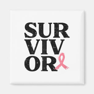 Pink Ribbon Warrior Breast Cancer Awareness Women Magnet