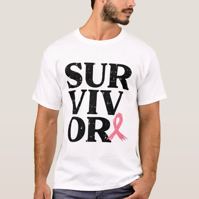 Pink Ribbon Warrior Breast Cancer Awareness Women  T-Shirt (Front)