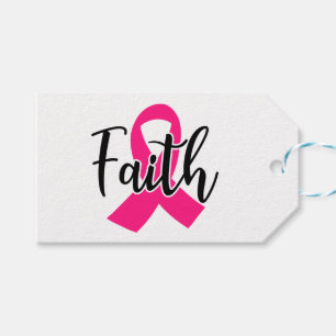 Pink Ribbon Warrior Fighter Survivor Breast Cancer Gift Tags