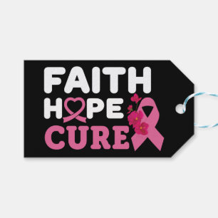 Pink Ribbon Warrior Fighter Survivor Breast Cancer Gift Tags