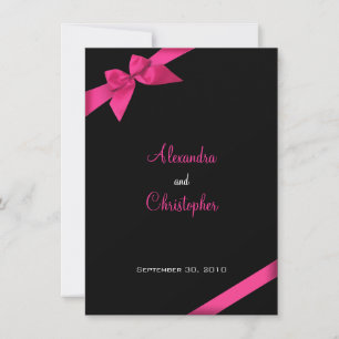Pink Ribbon Wedding Announcement