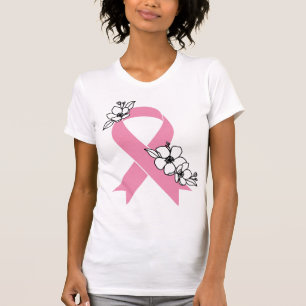 Pink Ribbon with Blossoms T-Shirt