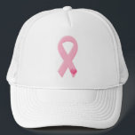 Pink Ribbon with Heart Trucker Hat<br><div class="desc">Pink Ribbon</div>