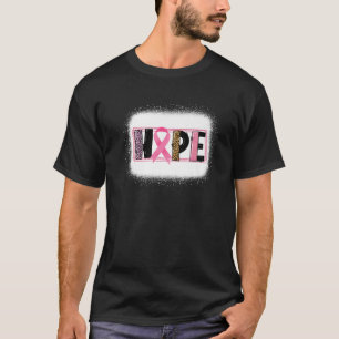 Pink Ribbon With Leopard Print Hope Breast Cancer T-Shirt