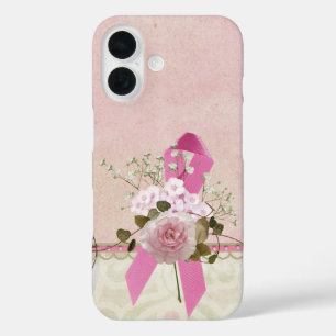 Pink Ribbon With Rose iPhone 16 Case