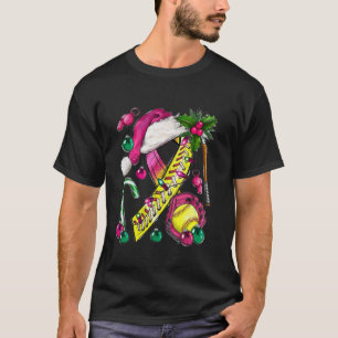Pink Ribbon With Santa Hat Christmas Breast Cancer T-Shirt