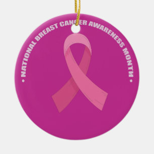 Pink Ribbon Women Cancer Awareness Breast Cancer Ceramic Tree Decoration