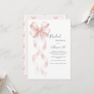 Pink Ribbons & Bows Elegant Bridal Shower  Invit Invitation