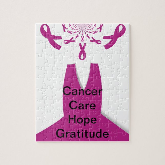 Pink Ribbons Breast Cancer Awareness Art Print Jigsaw Puzzle (Vertical)