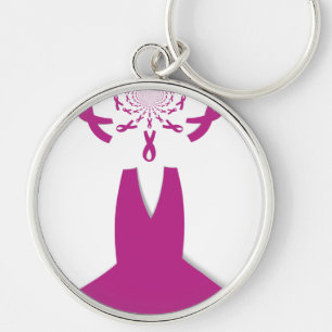 Pink Ribbons Breast Cancer Awareness Art Print Key Ring