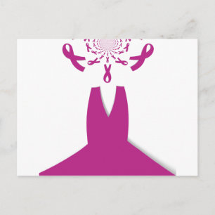 Pink Ribbons Breast Cancer Awareness Art Print Postcard