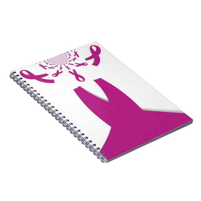 Pink Ribbons Breast Cancer Awareness Art Print Spiral Notebook (Right Side)