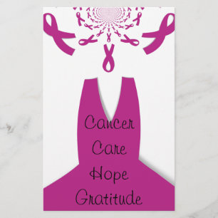 Pink Ribbons Breast Cancer Awareness Art Print Stationery