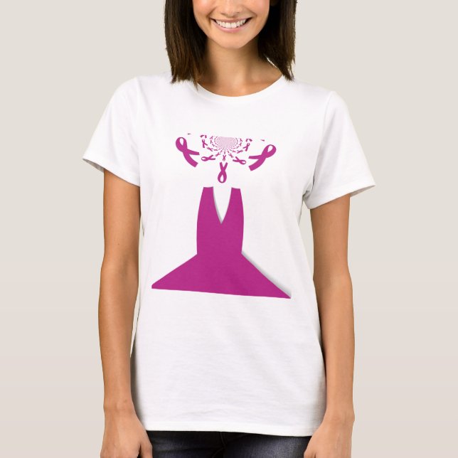 Pink Ribbons Breast Cancer Awareness Art Print T-Shirt (Front)