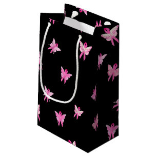 Pink Ribbons Butterflies for Survivor Small Gift Bag