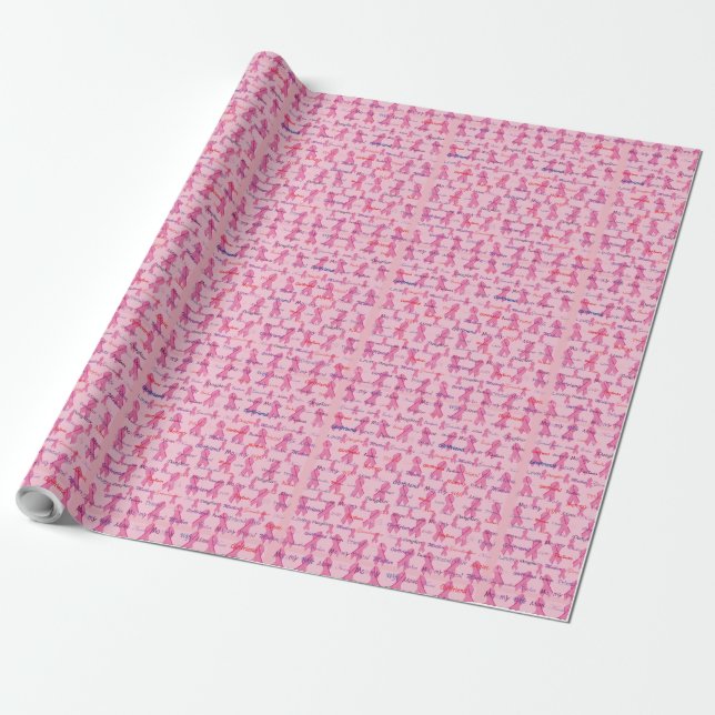 Pink Ribbons for Cancer Support Wrapping Paper (Unrolled)
