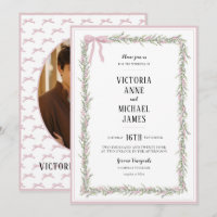 Pink Ribbons & Greenery Vintage Wedding