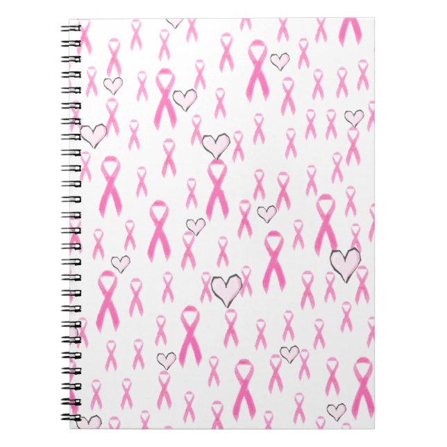 Pink Ribbons,I Care!_ Spiral Notebook (Front)