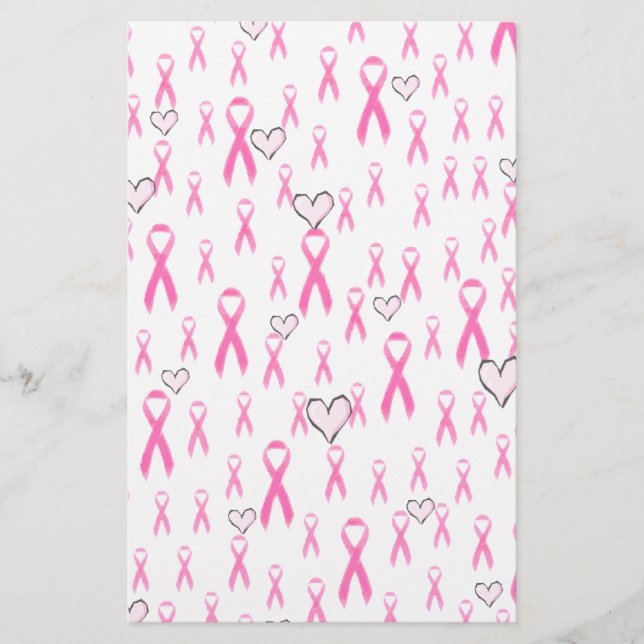 Pink Ribbons,I Care!_ Stationery (Front)