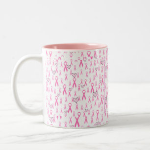 Pink Ribbons,I Care!_ Two-Tone Coffee Mug