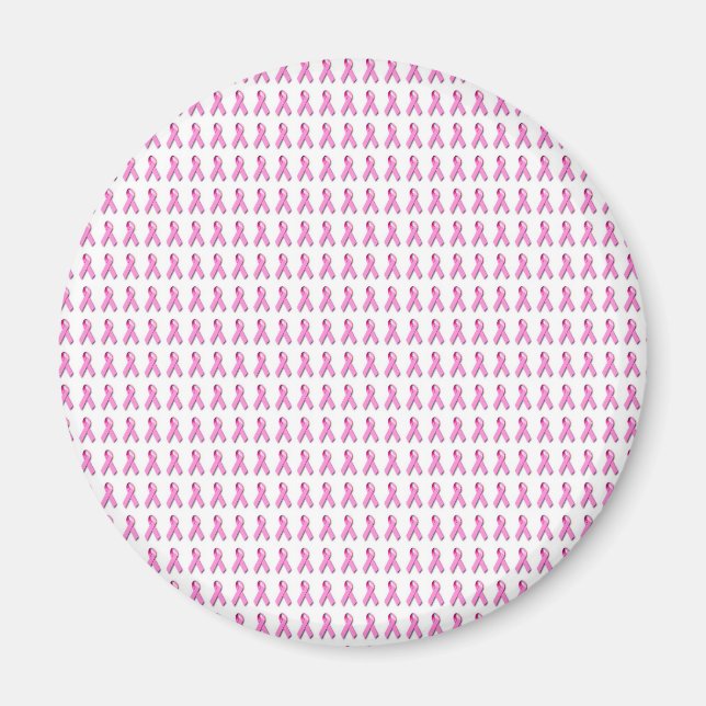 Pink Ribbons Tiled Pattern Magnet (Front)