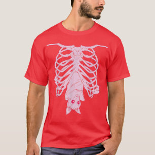 Pink Ribs Bat Pastel Goth Halloween Kawaii Skeleto T-Shirt