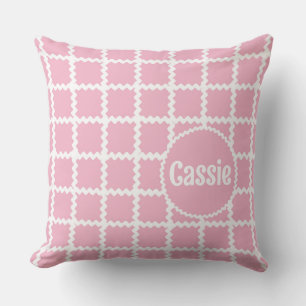 Pink Ric Rac Check for Girl Cushion