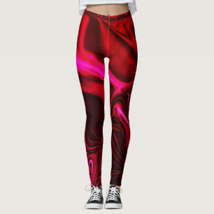 Pink ripples over reddish pink, slightly cracked leggings
