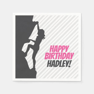 Pink Rock Climbing Birthday Rock Climbing Custom Napkin