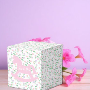 Pink Rocking Horse Girl Baby Shower Favour Box