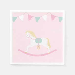 Pink Rocking Horse Napkin