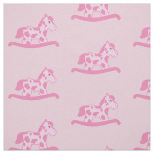 Pink Rocking Horse Pattern Fabric