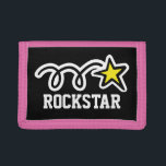 Pink rockstar wallet for girls | Personalizable<br><div class="desc">Pink rockstar wallet for girls | Personalizable | Custom kids gifts. Personalizable with name or monogram. Fun gift idea for teen children into music,  singing and dancing. Personalised present with name or initials. Girly pink and other colours available.</div>